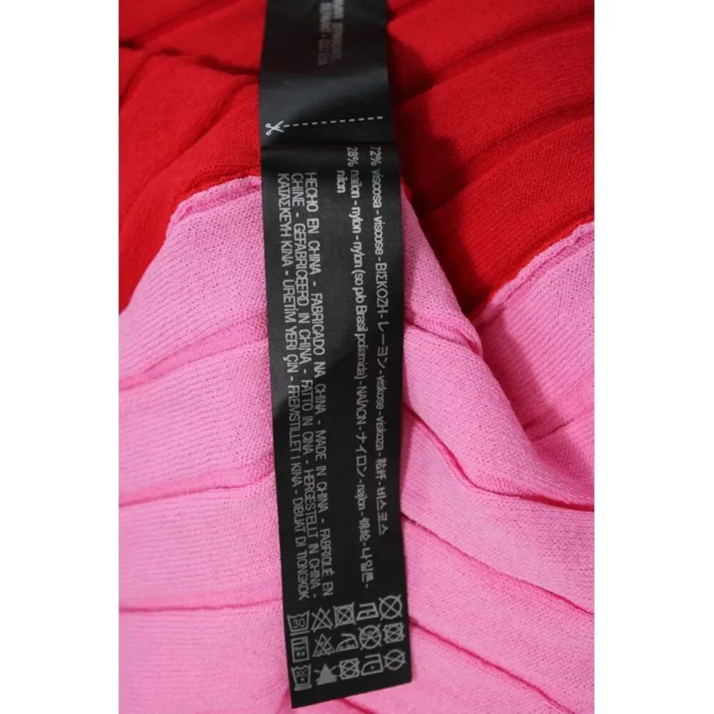 Zara Knit Womens Maxi Pink Colorblock Scoop Neck Sleeveless Dress Size M